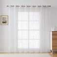 thumbnail image 1 of OLIVIA - Embroidered Voile Sheer Patio Door Curtain with Grommets for Living Room, Bedroom, & Dining Rooms (102" W x 84" L, Silver), 1 of 4