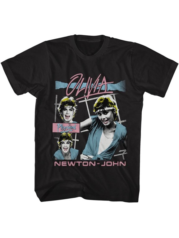 OLIVIA NEWTON-JOHN Mens T-Shirt Music LET'S GET PHYSICAL Singer New Black Cotton