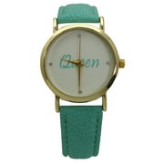 OLIVIA PRATT QUEEN FACE LEATHER STRAP WATCH