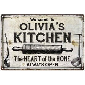 OLIVIA'S Kitchen Farmhouse Sign Gift 8x12 Metal 108120033355