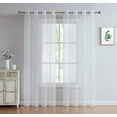 thumbnail image 1 of OLIVIA - Set of Two Embroidered Voile Sheer Grommet Curtain Panels for Living Room, Bedroom, & Dining Rooms (54" W x 63" L, Silver), 1 of 4