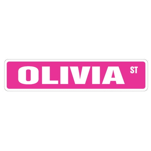 OLIVIA Street Sign Decal Childrens Name Room Decal | Indoor/Outdoor |  18" Wide