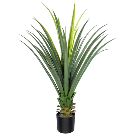 OLIVIVI Artificial Agave Plants 3.7FT Tall Faux Silk Plant for Home Office Decor Indoor Outdoor Fake Lifelike Potted Plant with Wood Branches 1 pack