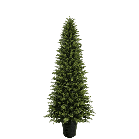 OLIVIVI Artificial Cedar Tree 6 FT Tall Faux Plant for Home Decor Indoor Outdoor Fake Lifelike Potted Cypresses Tree 1 pack