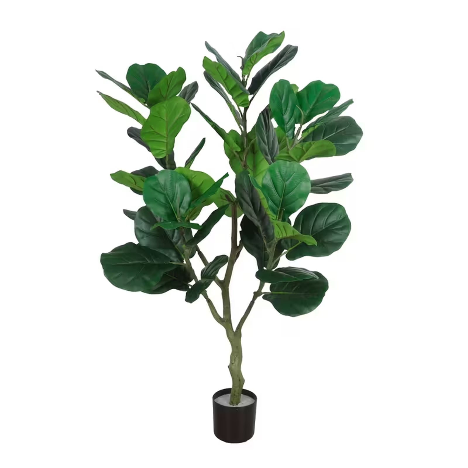 OLIVIVI Artificial Fiddle Leaf Fig Tree 4.5FT Tall Faux Silk Plant for Home Office Decor Indoor Outdoor Fake Lifelike Potted Plant with Wood Branches 1 pack