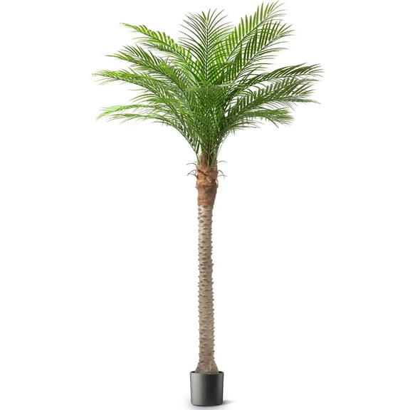 OLIVIVI Faux Palm Tree 8FT Tall Artificial Silk Plant for Home Office Decor Indoor Outdoor Fake Lifelike Potted Tree with Wood Branches 1 pack