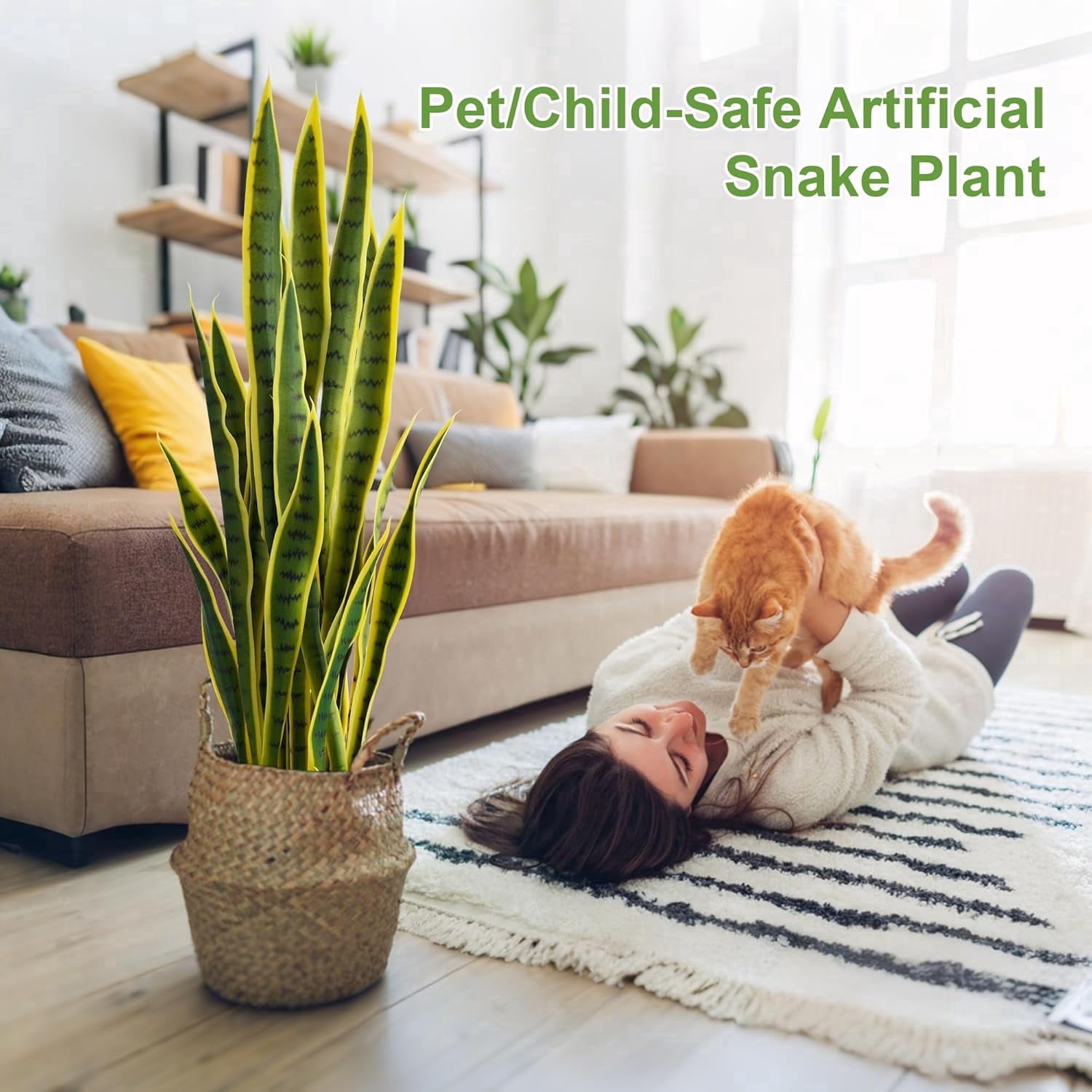 OLIVIVI Faux Snake Plants 3FT Tall Artificial Silk Agave Plant for Home Office Decor Indoor Outdoor Fake Lifelike Potted Plant with Wood Branches 2 pack