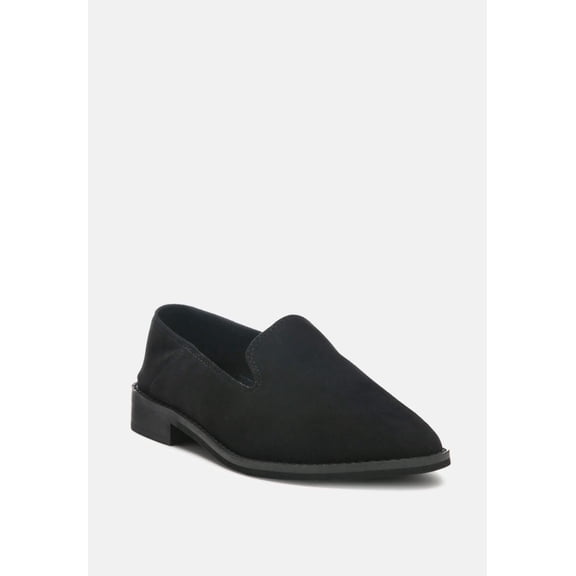 OLIWIA Black Classic Suede Loafers
