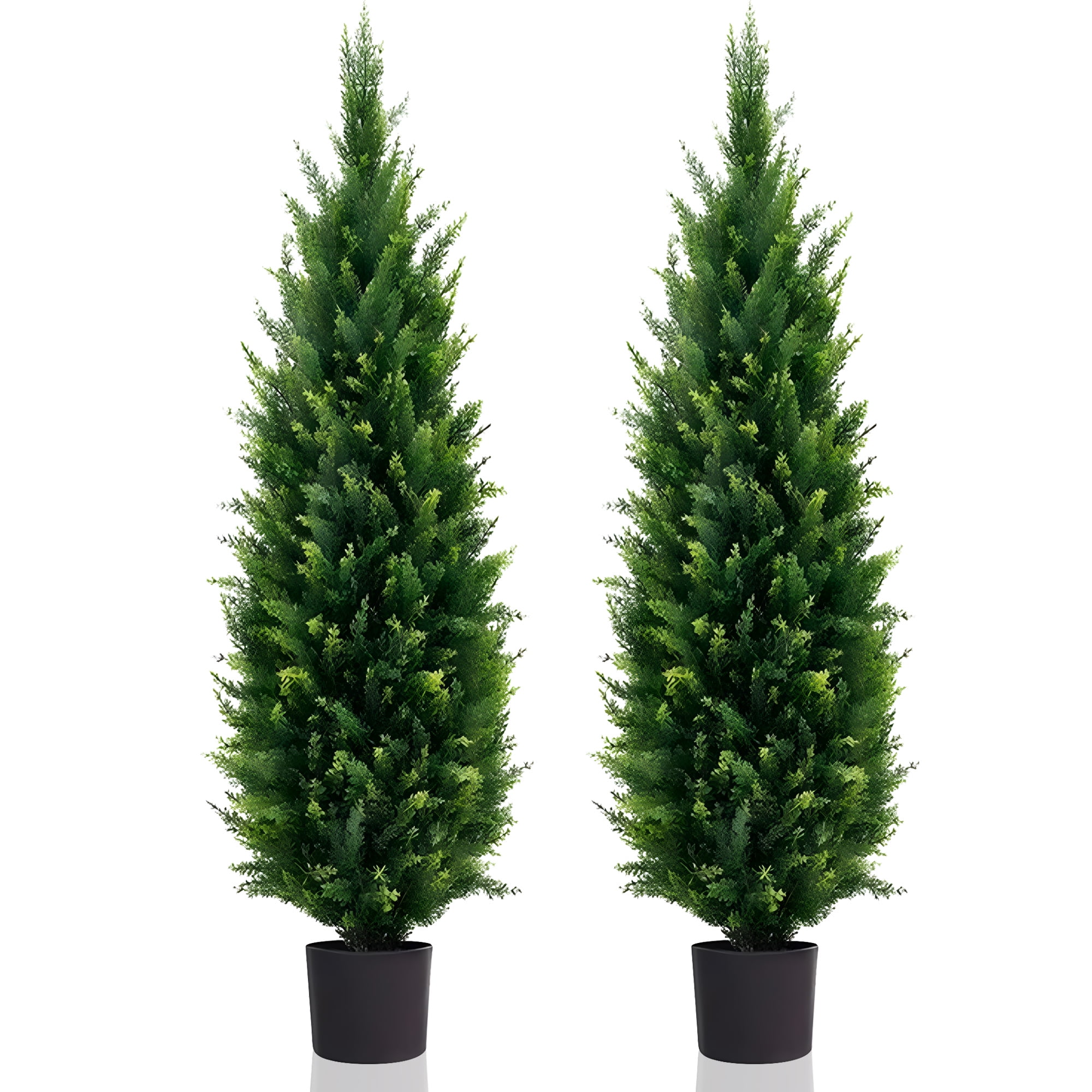 OLIYA 5ft Artificial Topiary Trees，Beautiful Realistic Faux Cedar Pines