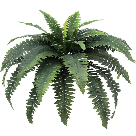 LINBONIO Artificial Fern,24IN Artificial Boston Fern Large Hanging Plant,Fake Ferns for Planter Garden Porch Entrance Home Windowsill Yards Farmhouse Decoraction