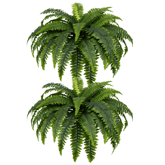 LINBONIO Set of 2 Artificial Fern,48IN Artificial Boston Fern Large Hanging Plant,Fake Ferns for Planter Garden Porch Entrance Home Windowsill Yards Farmhouse Decoraction