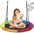 thumbnail image 1 of OLIYNEDY Saucer Swing - 900D Oxford Waterproof Tree Swing for Kids and Adults - with 2 Adjustable PE Ropes and 2 Stainless Steel Carabiners for Outdoor and Indoor Multicolor, 1 of 6
