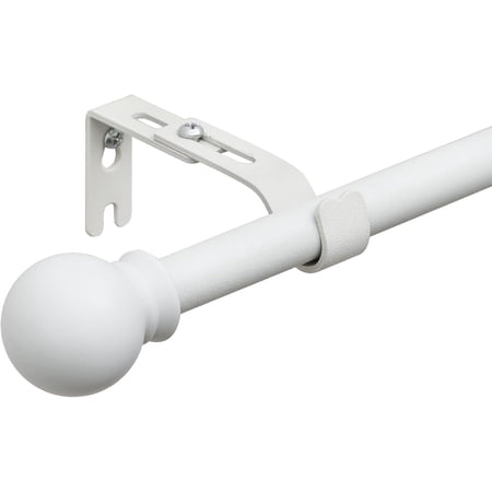 OLIYNEDY White Curtain Rods for Windows 28 to 144", 5/8 Inch Adjustable Single Curtain Rod for Bedroom Windows Drapery Rods With Brackets