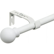 OLIYNEDY White Curtain Rods for Windows 28 to 144, 5/8 Inch Adjustable Single Curtain Rod for Bedroom Windows Drapery Rods With Brackets