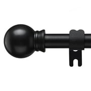 OLIYNEDY Black Curtain Rods for Windows 28 to 50", 5/8 Inch Adjustable Single Curtain Rod for Bedroom Windows Drapery Rods With Brackets