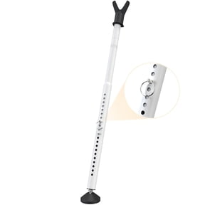 OLIYNEDY Door Security Bar, Sliding Glass Door Lock, 21-52" Adjustable Jammer door stopper with Caps & Rubber Tips, White