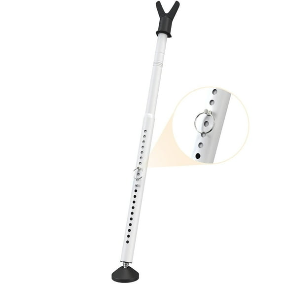 OLIYNEDY Door Security Bar, Sliding Glass Door Lock, 21-52" Adjustable Jammer door stopper with Caps & Rubber Tips, White
