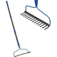 thumbnail image 1 of OLIYNEDY Garden Bow Rake, 14 Tines Thatch Rake with Comfort Handle, Steel Rake for Leaves for Leveling Soil Grass, 60", 1 of 5