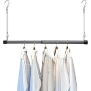 OLIYNEDY Hanging Closet Rod, Length and Height Adjustable Closet Hanging Organizer,35 Inch Height Space-Saving Clothes Hanging Bar