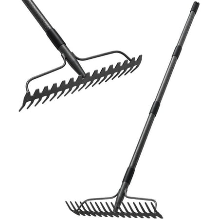 OLIYNEDY Thatch Rake for Lawns,78" Heavy Duty Metal Garden Rake,17 Prongs Bow Rake for Leveling lawn Loosening Soil Gathering Leaf
