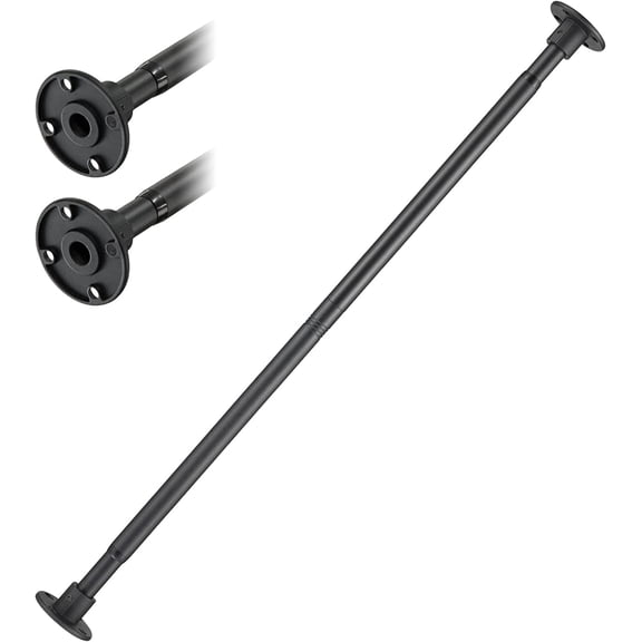 OLIYNEDY Adjustable Closet Rod 29-78 Inch, Heavy Duty Wall Mount Clothes Hanging Rod, Matte Black Anti-Rust Stainless Steel Closet Organizer Rod for Wardrobe Storage, Closet Organizer, Window & Bath