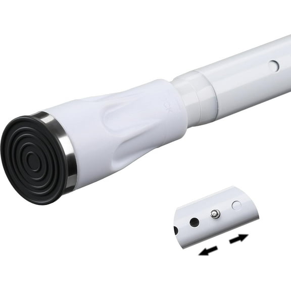 OLIYNEDY Shower Curtain Rod with Holders, 42-72'' Heavy Duty Adjustable and No Drill for Bathroom, Closet, Windows, White