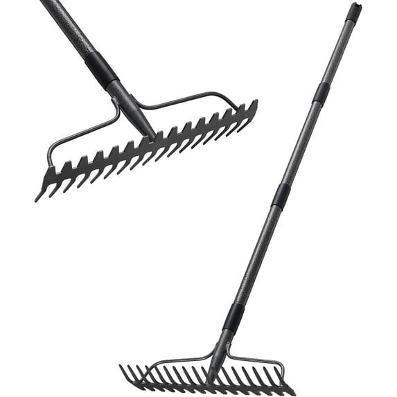 Oliynedy, Lawn Rake, Heavy Duty Metal Garden Rake, 63