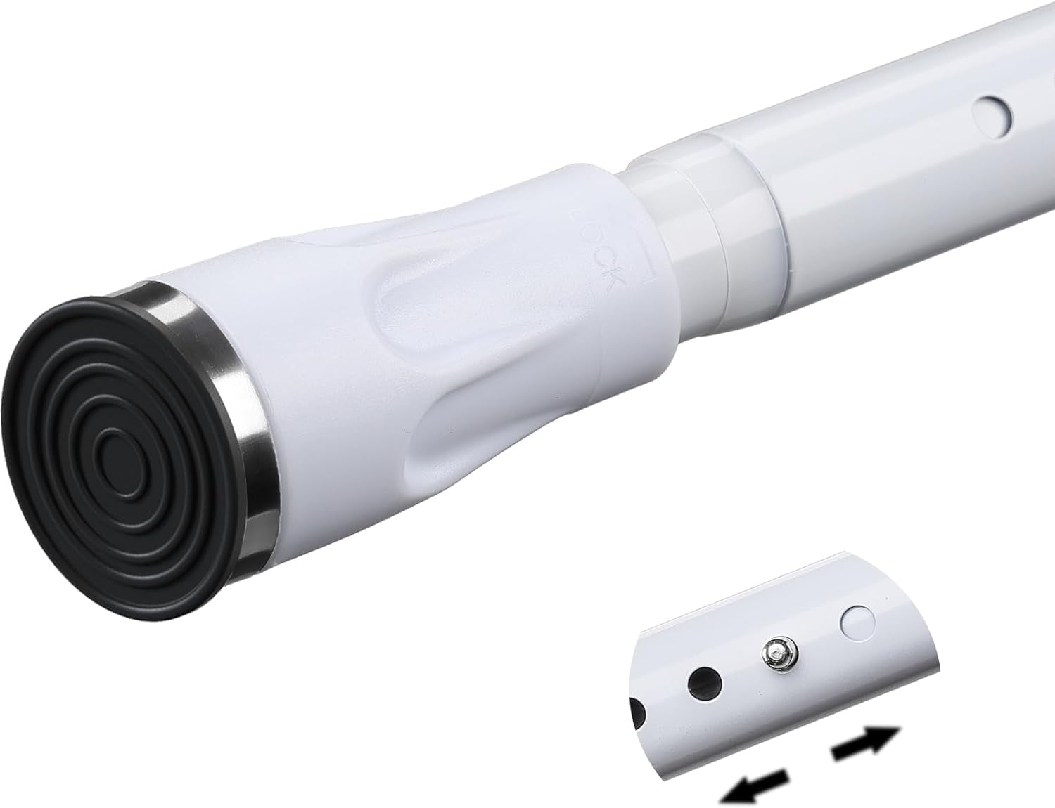 OLIYNEDY Shower Curtain Rod with Holders, 42-72'' Heavy Duty Adjustable and No Drill for Bathroom, Closet, Windows, White