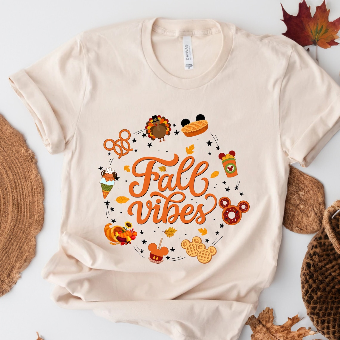 OLLIVO Disney Fall Vibes Shirt, Disney Fall T-Shirt, Cute Disneyland ...