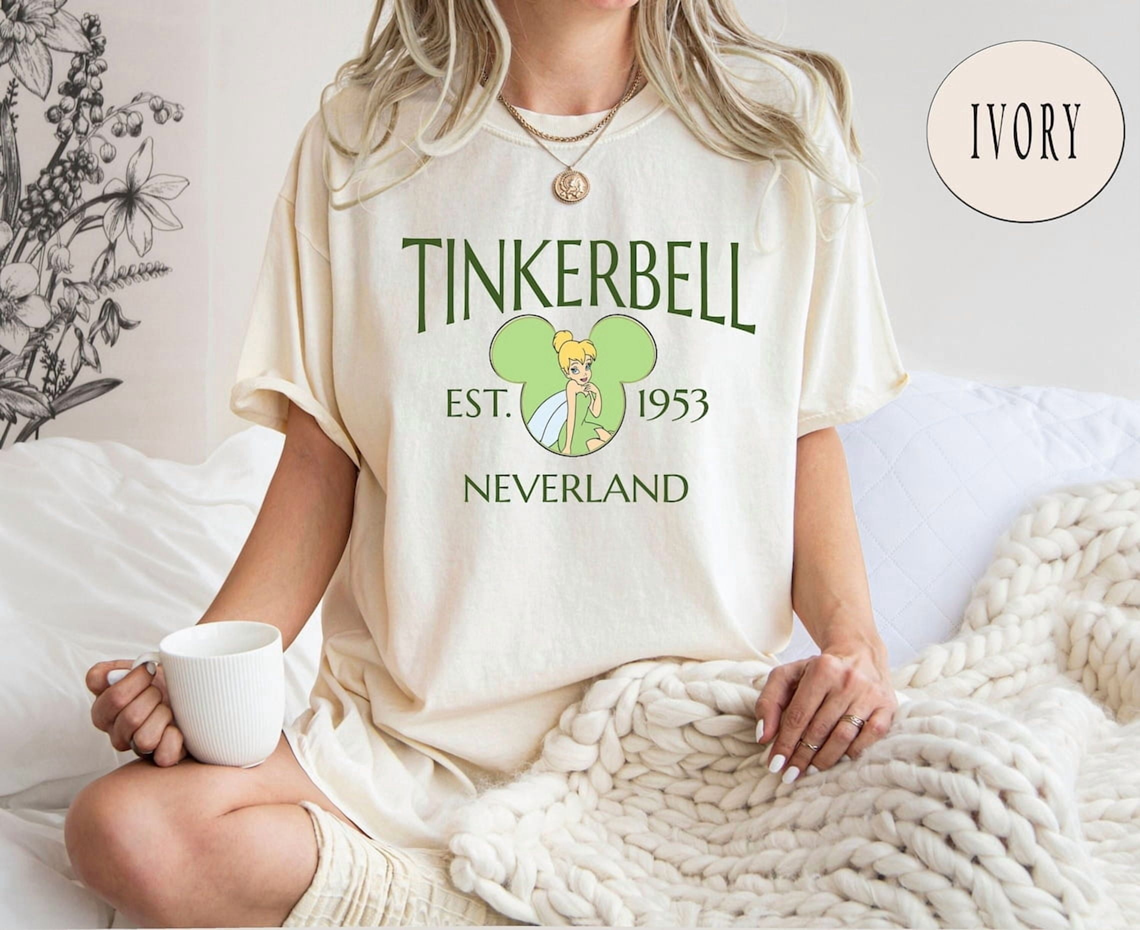 OLLIVO Vintage Disney Tinker Bell Shirt, Tinkerbell 1953 Neverland