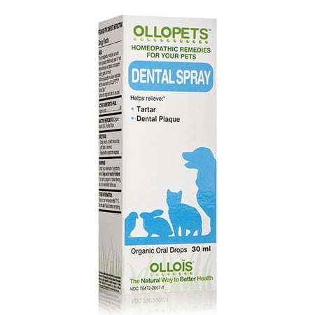 OLLOPETS Dental Spray - Homeopathic Organic Drops for All Pets - 30 ml, By OLLOIS