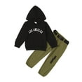thumbnail image 1 of OLLUISNEO Toddler Baby Boys Clothes Long Sleeve Pullover Hooded Slacks Pants Set Baby Boys Fall Winter Outfit Set 2-3 Years, 1 of 8