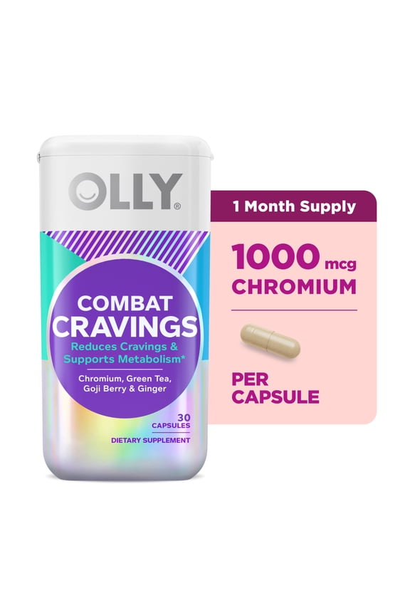 Combat Cravings Capsules, Metabolism Support* Supplement, Chromium Picolinate, 30 Count