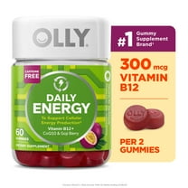 OLLY Daily Energy Gummy Supplement, Vitamin B12, CoQ10, Goji Berry, Tropical Passion Flavored, 60 Count