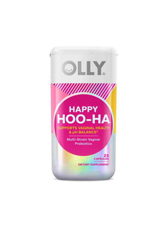 OLLY Happy Hoo-Ha, Women's Probiotic, Vaginal Health, Capsule Supplement, 25 Ct