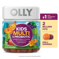 OLLY Kids Multivitamin Probiotic Gummy, Daily Digestive Supplement, Zinc, Berry Flavor, 70 Count