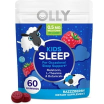 OLLY Kids Sleep Gummy, 0.5mg Melatonin, L Theanine, Sleep Support for Kids, 60 Ct Pouch