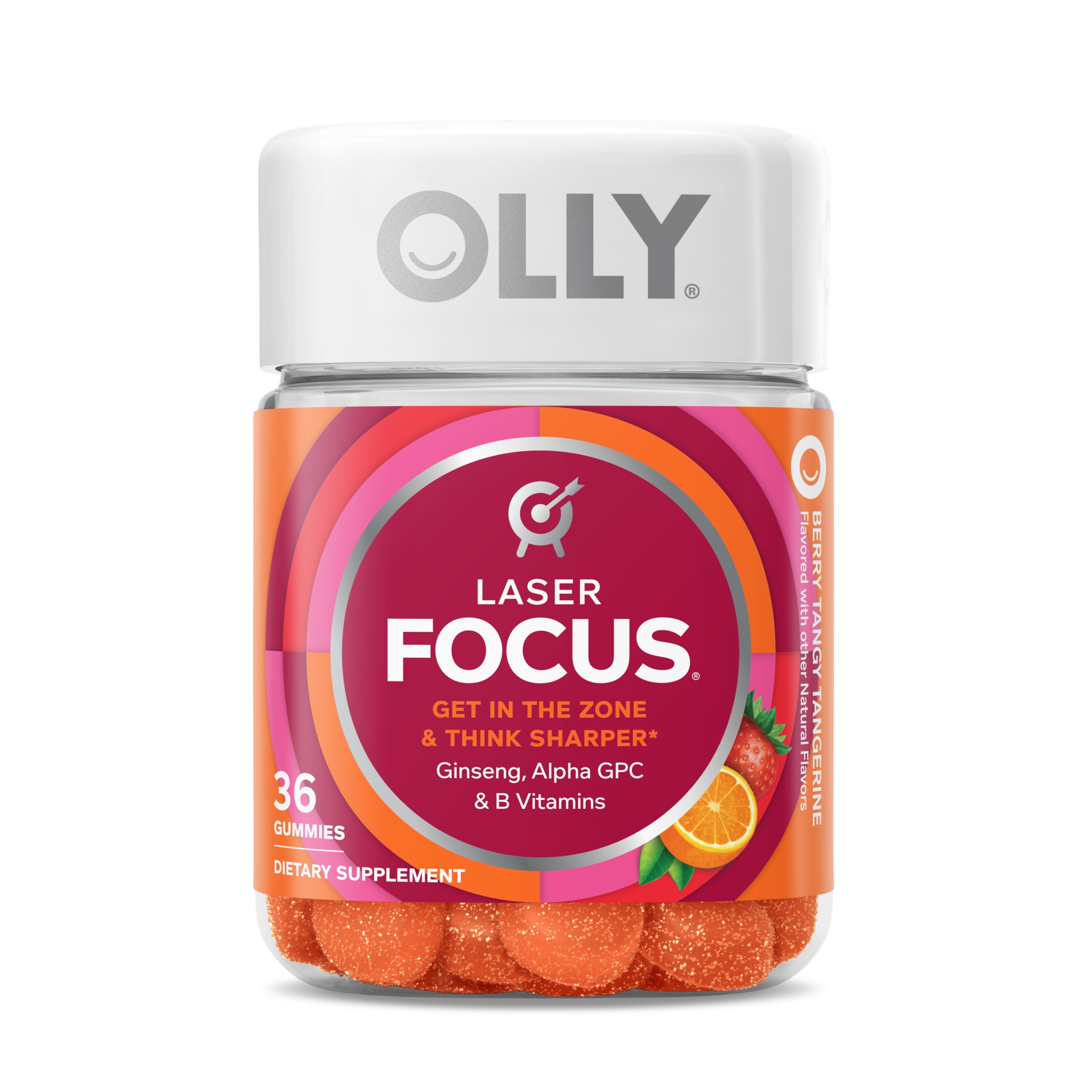 OLLY Laser Focus Gummy, Ginseng, Alpha GPC, B Vitamin, Supplement