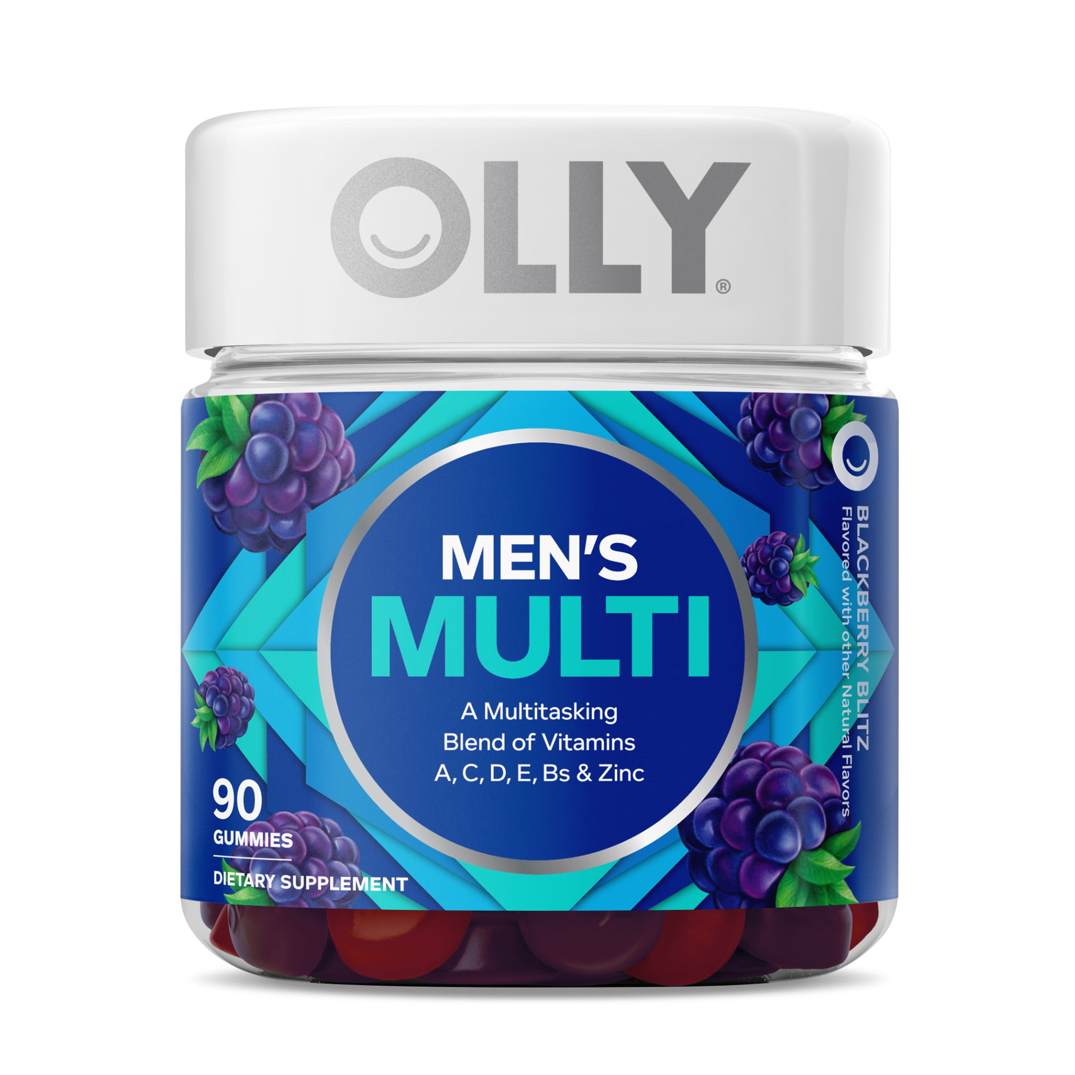 OLLY Men's Multivitamin Gummy, Vitamin A, C, D, E, B, Zinc, Wellness Supplement, 90 Ct