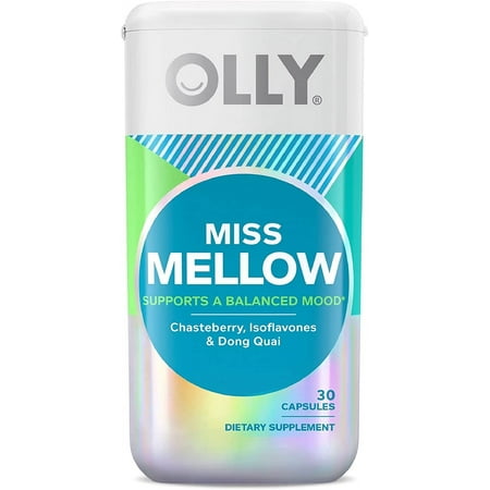 OLLY Miss Mellow Capsules, Mood Support Supplement, 30 Ct