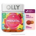 OLLY Prenatal Multivitamin Gummy for Women, Folic Acid, Vitamin D, Omega 3 DHA, 60 Ct