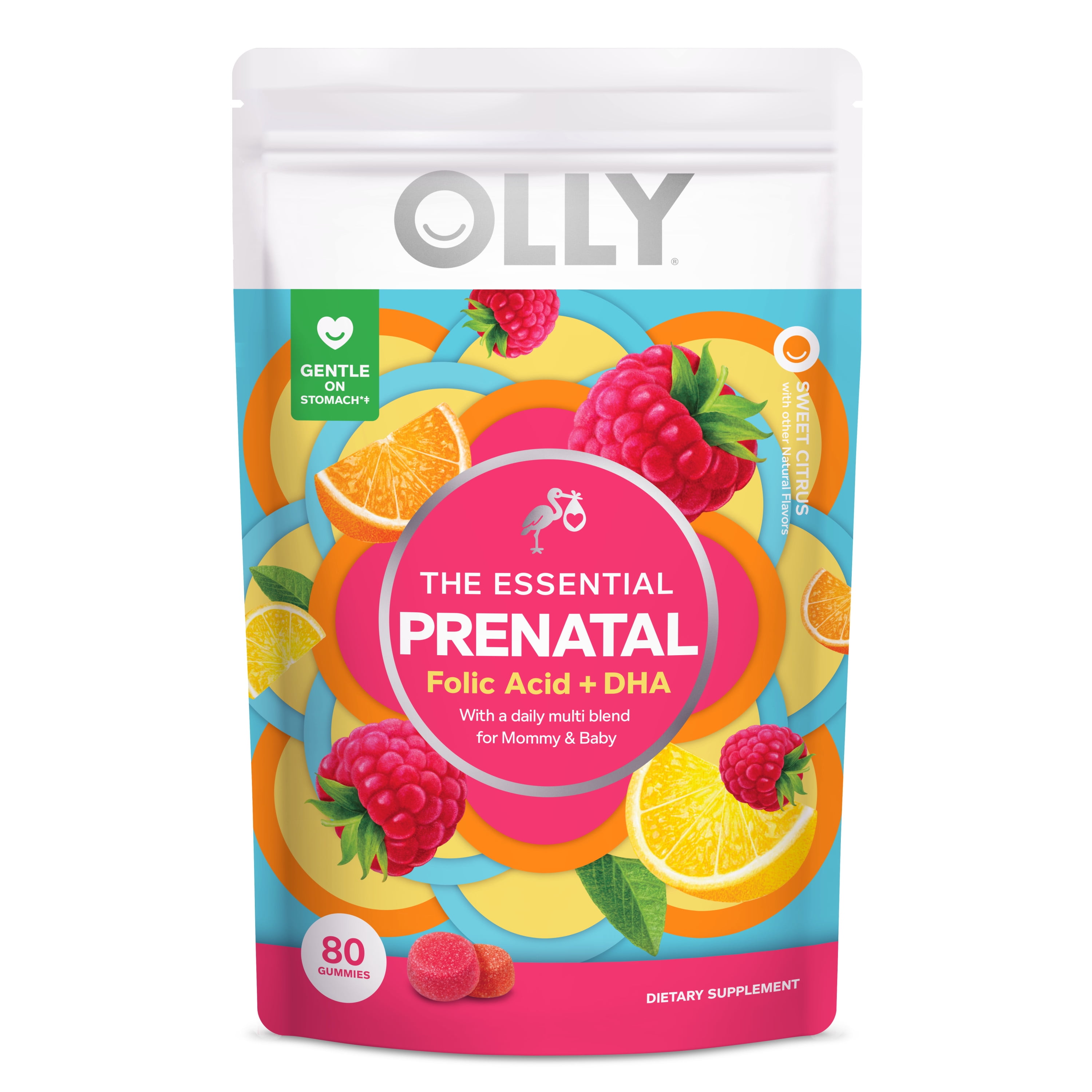 OLLY Prenatal Multivitamin Gummy for Women, Folic Acid, Vitamin D