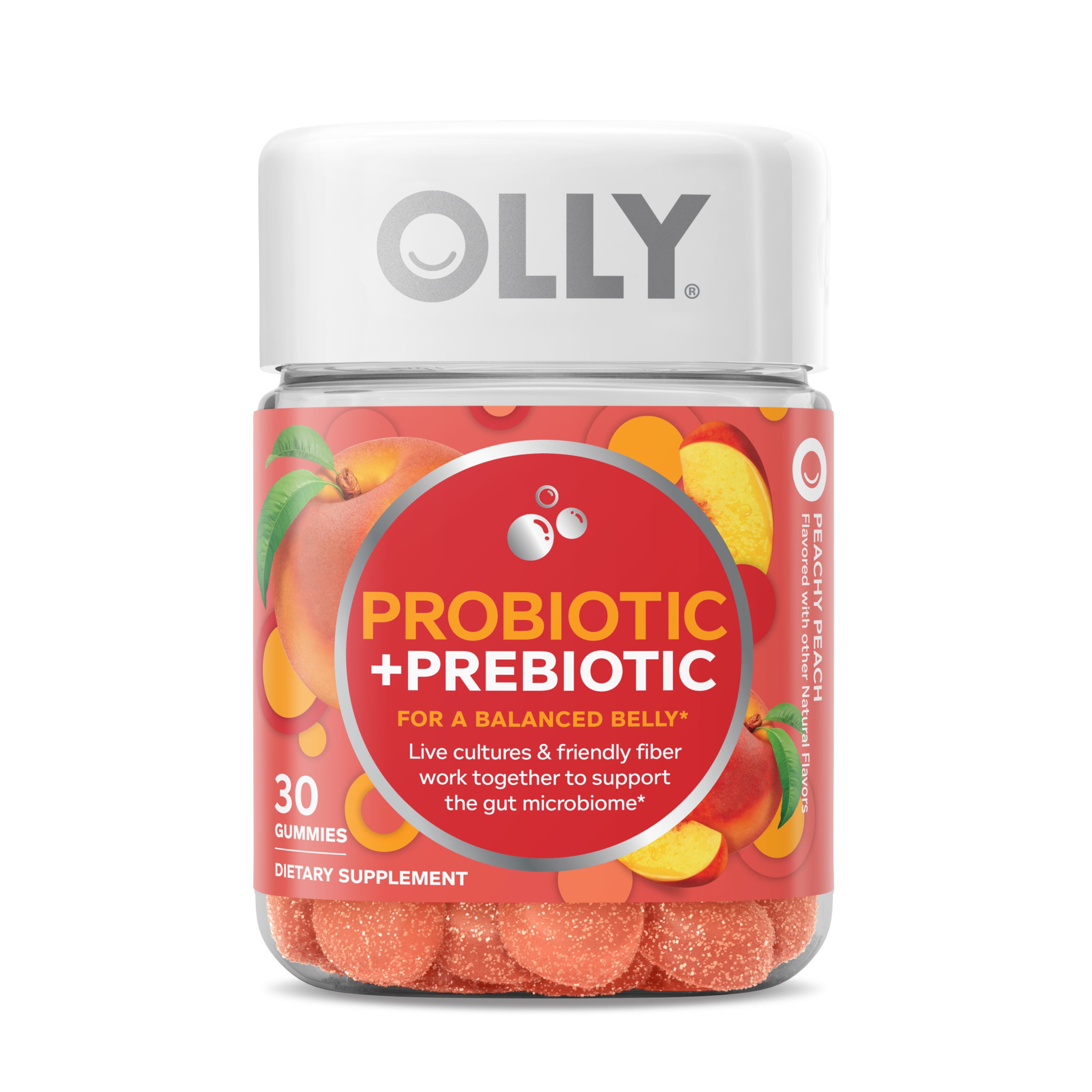 OLLY Probiotic + Prebiotic Gummy, Digestive + Gut Health Supplement