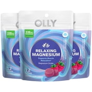 OLLY Relaxing Magnesium Gummy Supplement 3-Pack, with Magnesium Citrate, 12 Gummies Per Pack