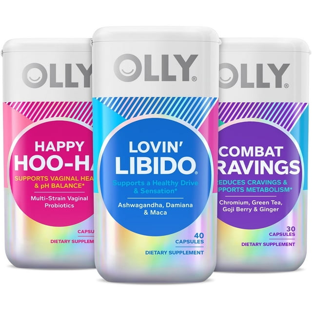 OLLY Total Women’s Wellness, Lovin’ Libido, Happy Hoo-Ha, Combat Cravings Variety 3-Pack