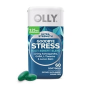 OLLY Ultra Strength Goodbye Stress Softgel, Stress Support, Ashwagandha, L-Theanine, 60 Ct