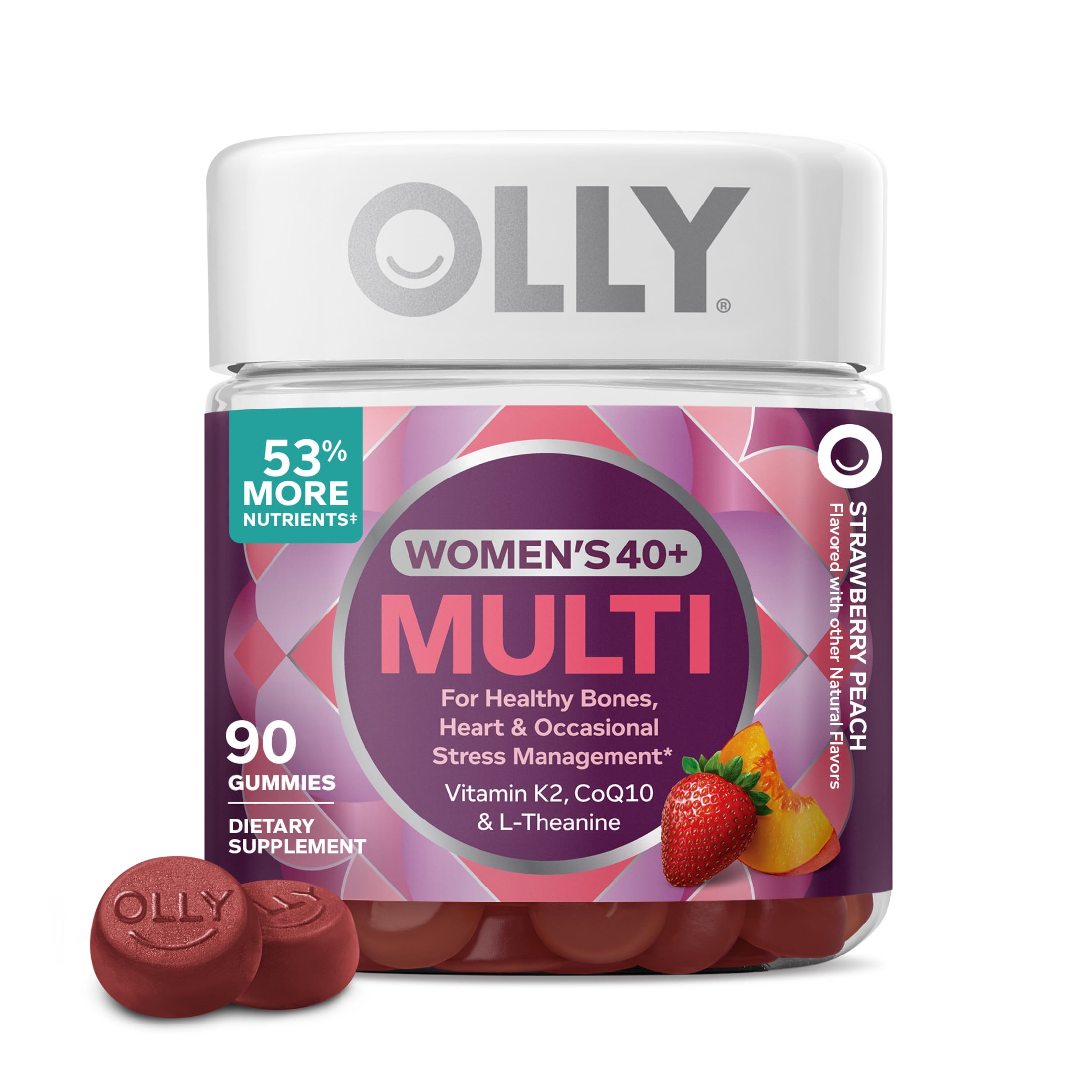 OLLY Women's 40+ Multi Gummy Supplement with 20 Key Nutrients, 90 Count