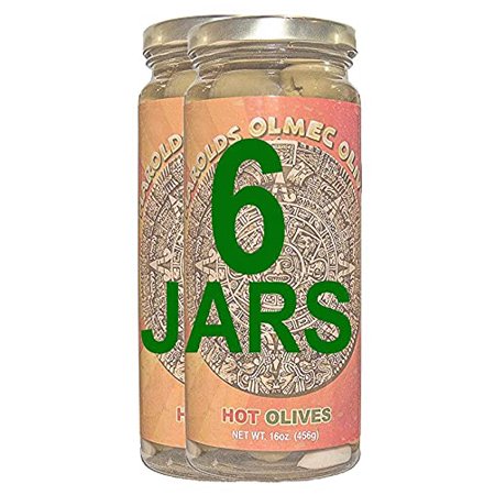 - OLMEC Spicy Olives - The Perfect Martini Olive - Packed With Garlic And Habanero - Made In Texas