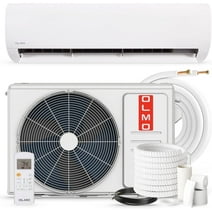 OLMO 12000 BTU 115V Wall Mounted Mini Split Heat Pump Air Conditioner With 16ft Kit Cover 550 Sq Ft