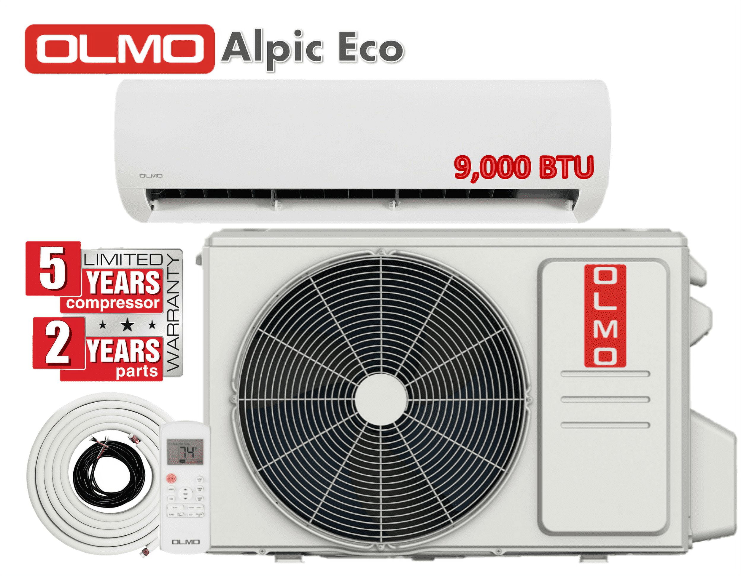 OLMO ALPIC 9,000 BTU, 115V Ductless Mini Split Air Conditioner and Heating  System With Heat Pump Including 16ft Installation Kit - Walmart.com